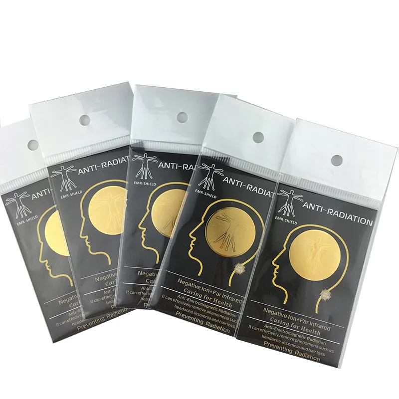 24K Golden Anti-Radiation Protector Round EMF Protecor Cell Phone Sticker EMR Blocker Radiation Reduction By 96.43 Percent | Мобильные
