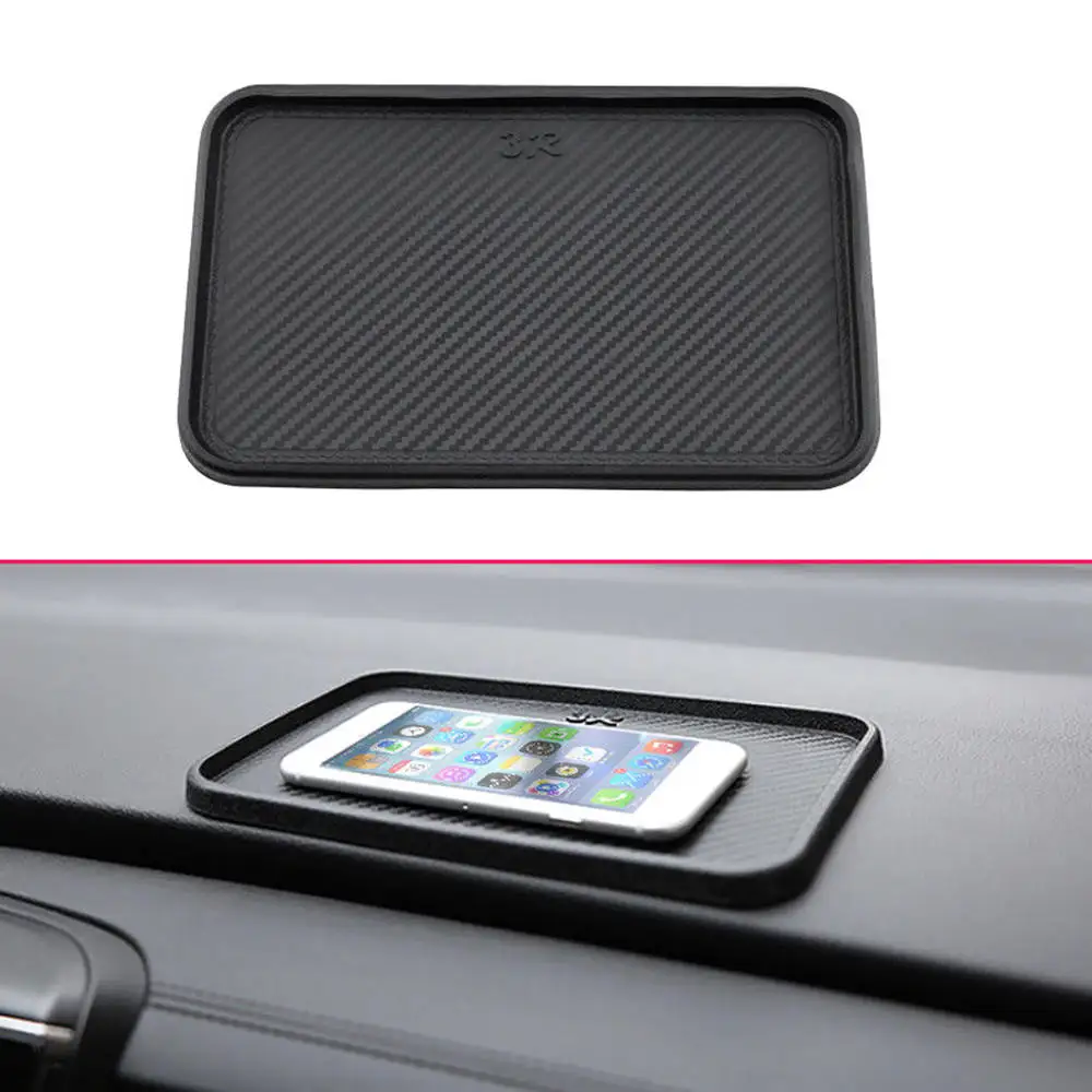 

1PC 3R Car Phone Mat With Slot For Car Front Dashboard Non-Slip Black Storage Catcher Pad Mat Accessories