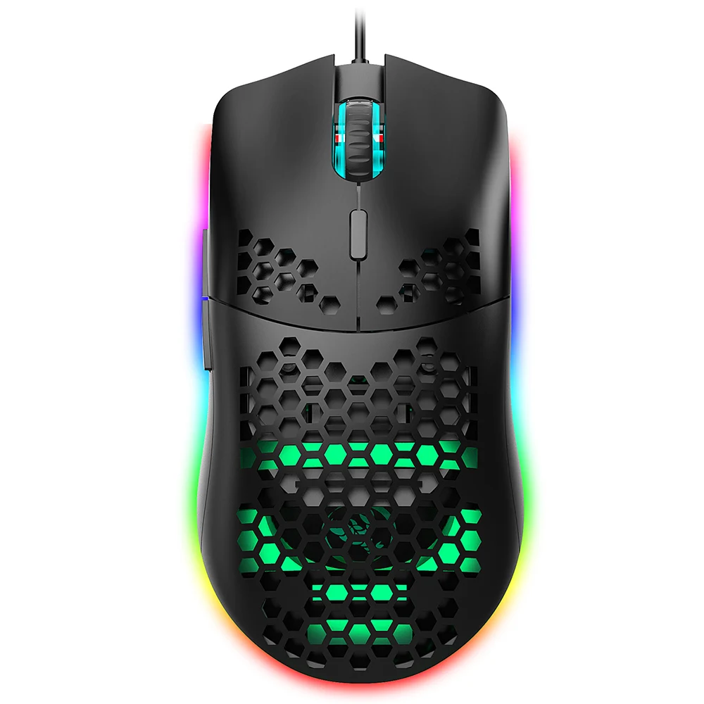 

J900 USB Wired Gaming Mouse RGB Gaming Mouse with Six Adjustable DPI Ergonomic Design for Desktop Laptop Black
