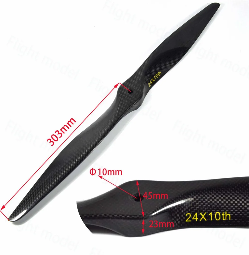 H&eacute;lice de fibra de carbono superfuerte Acro para avi&oacute;n de Gas de ala fija RC, 19x8, 19x10, 20x8, 22x10, 23x8, 23x10, 1 unidad-5