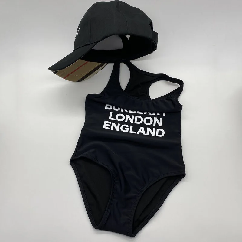 

Summer Hot Toddler Kids Swimwear Baby Girls Black Bikini Children Swimwear One-Piece Swimsuit Letter Swimming Wears