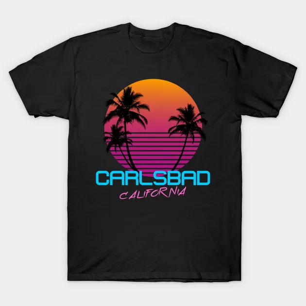 Мужская футболка Carlsbad California Ретро 80 s Футболка женская футболка|Мужские футболки|