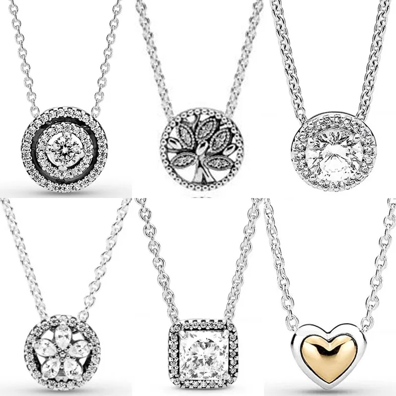 

Ожерелье из серебра 925 пробы с куполом в виде Золотого сердца