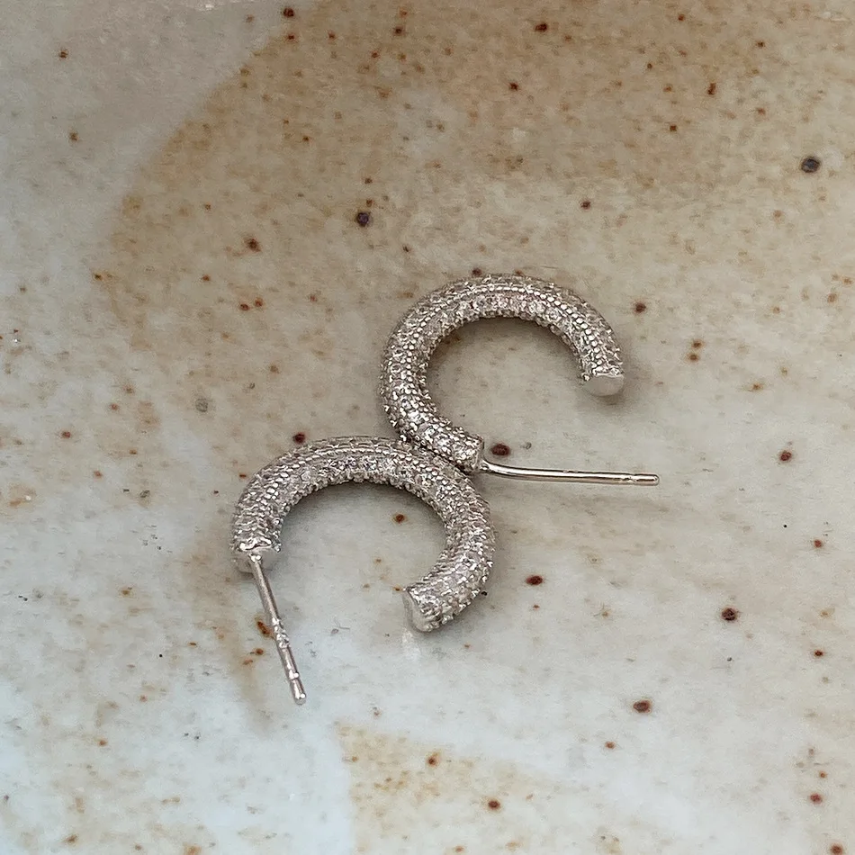 

Amaiyllis 925 Sterling Silver Minimalist CZ Zircon Earrings Stud Silver 925 Hoop Earrings For Women Jewelry