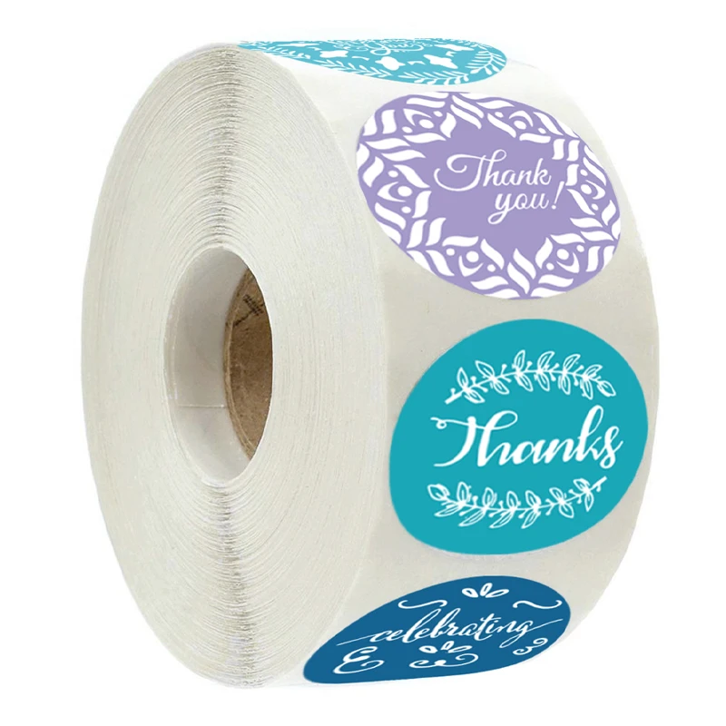 

500 pcs/roll 4 styles of cute thank you stickers notebook stationery mobile phone label diary children decoration