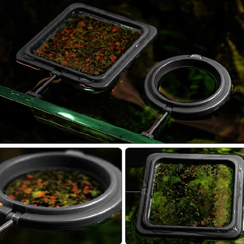 2 Pcs Aquarium Fish Feeding Ring Tank Floating Food Feeders Suction Cup | Дом и сад