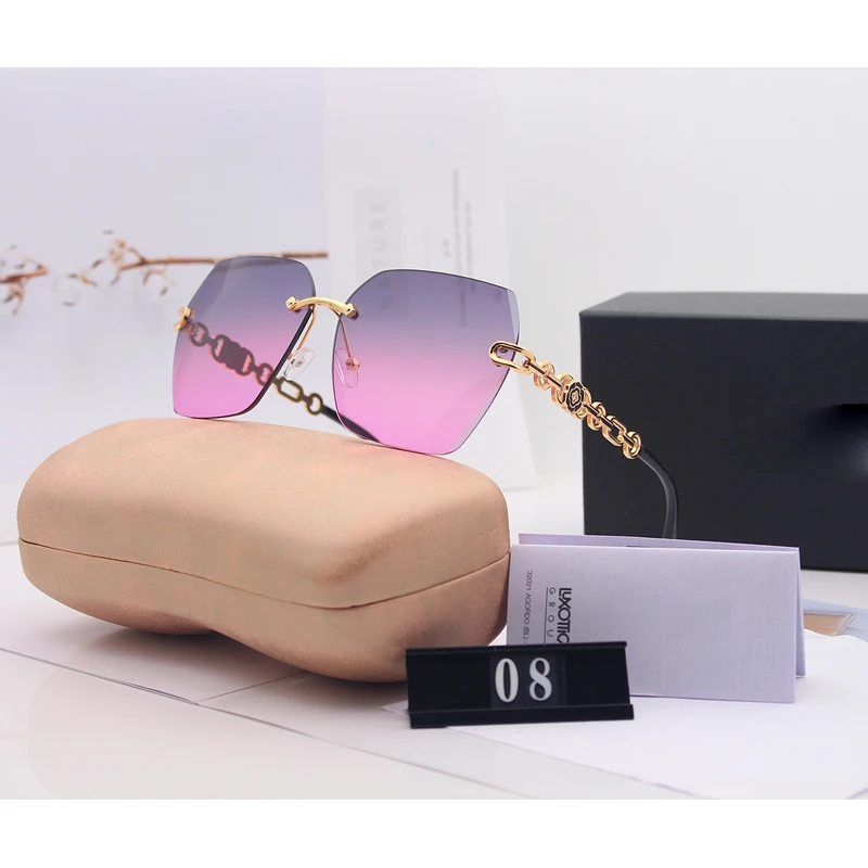 2020 New Rimless Sunglasses Women Luxury Brand Designer Oversize Gradient Sun Glasses Fashion Female Clear Shades Oculos de sol |