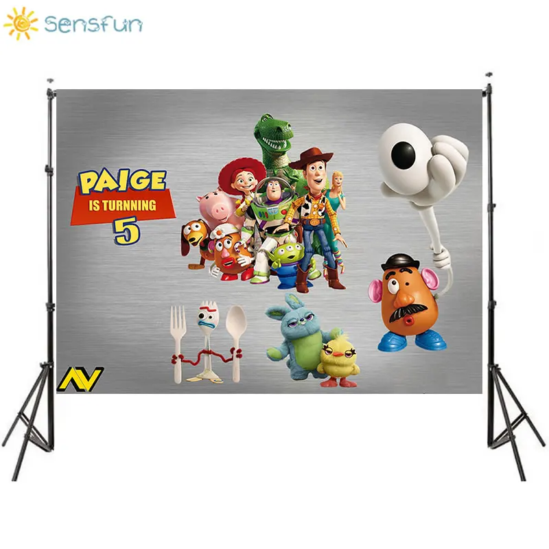 Sensfun виниловый Фотофон История игрушек фоны вечеринка для мальчика день рождение Backgrop для фотостудии настроить имя возраст 7x5FT фотосессия