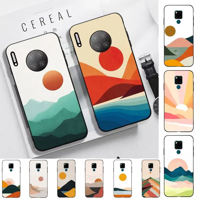 

Yinuoda Abstract art Cat Fuji Japan landscape Phone Case for Huawei Mate 20 10 9 40 30 lite pro X Nova 2 3i 7se