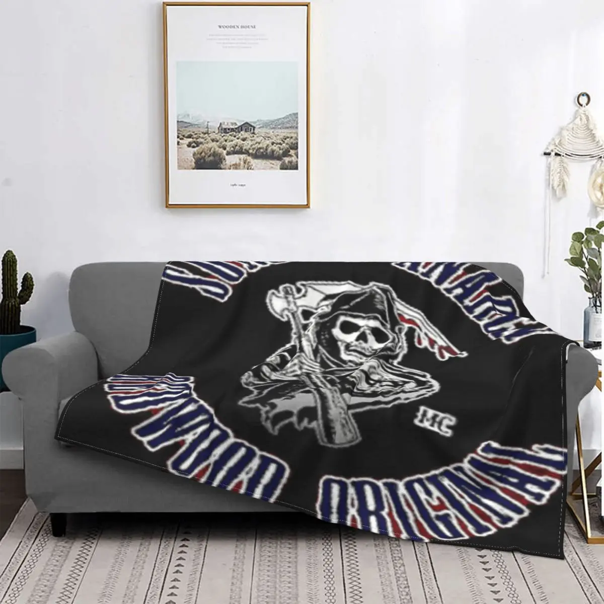 

Manta a quadros de Son Of анархия para Baby, para cama colcha, 90, 2034