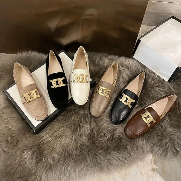 British style casual loafers single shoes round toe flat shoes daily college style small leather shoes women's shoes