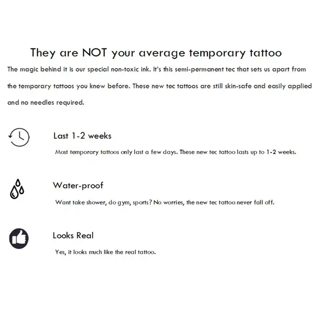 Semi Permanent Temporary Tattoo Sticker， Totem Tattoo Designs Symbols Long lasting Waterproof for Women Men 5