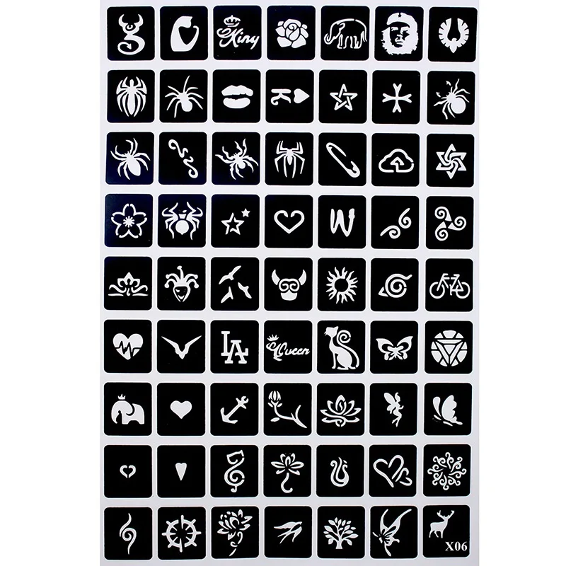 Набор для Временной Татуировки паста Полуперманентная с 63 трафаретами хны 10 мл 1