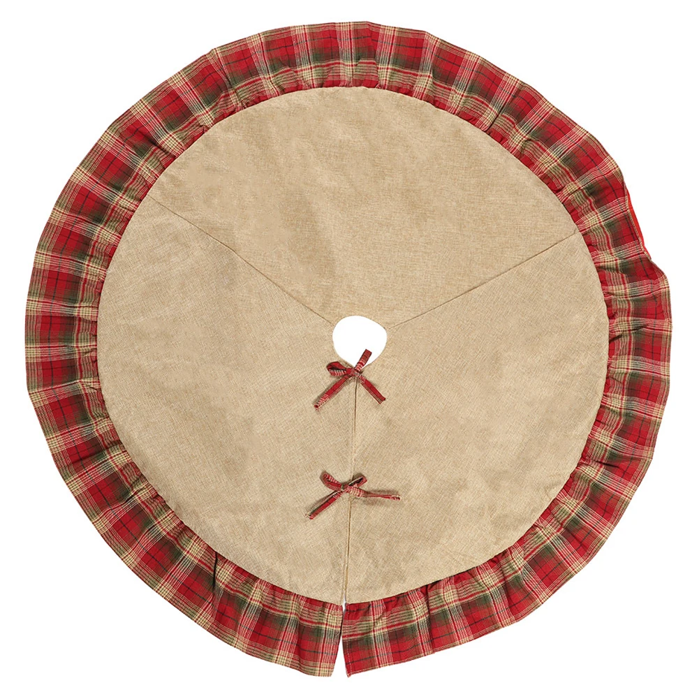 Прочная Рождественская сетка юбка ковер фартук подушка безопасная елка льняной
