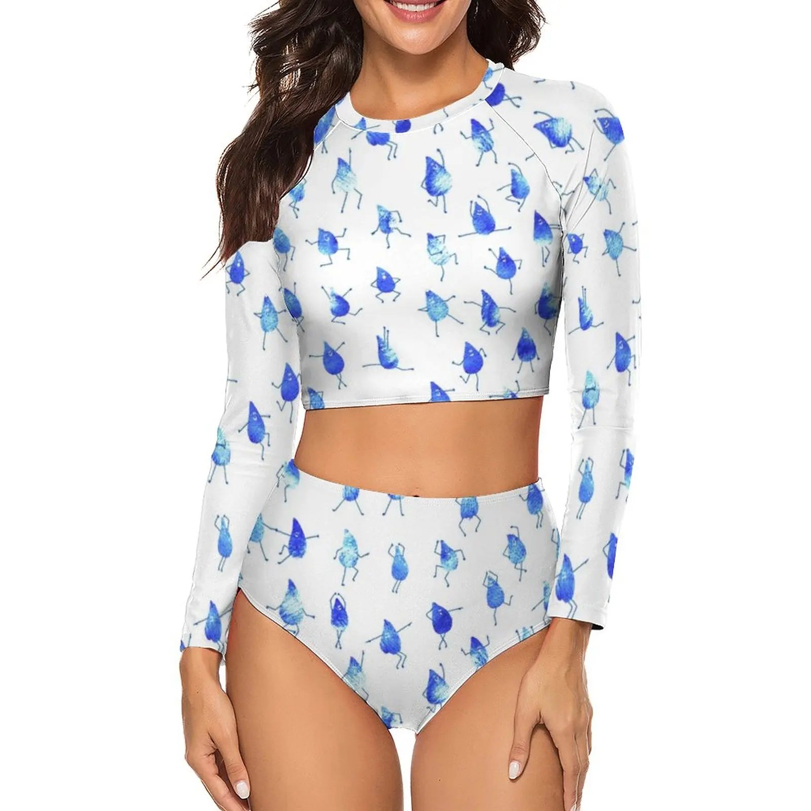 

Купальник-бикини с высокой талией, женский купальник оптом, фантазийный фитнес, купальный костюм из 2 предметов