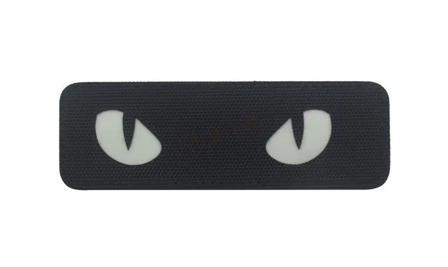 IR(black) 3D кошачий глаз патч Светоотражающие EMT IR патчи военный тактический боевой патч резиновая Байкерская застежка ПВХ Светящиеся в темноте значки - Цвет: IR(black)