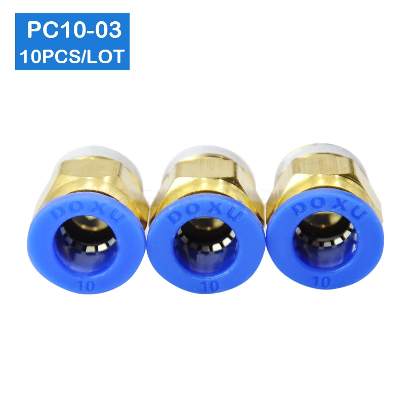 BSPT PC10-03, 10 шт 10 мм до 3/8 'пневматические соединители мужские прямые фитинги в одно касание