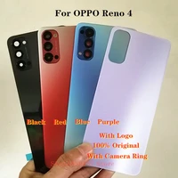 100 original back cover for oppo reno 4 reno4 rear battery housing door case panel mobile phone case shell replacement parts