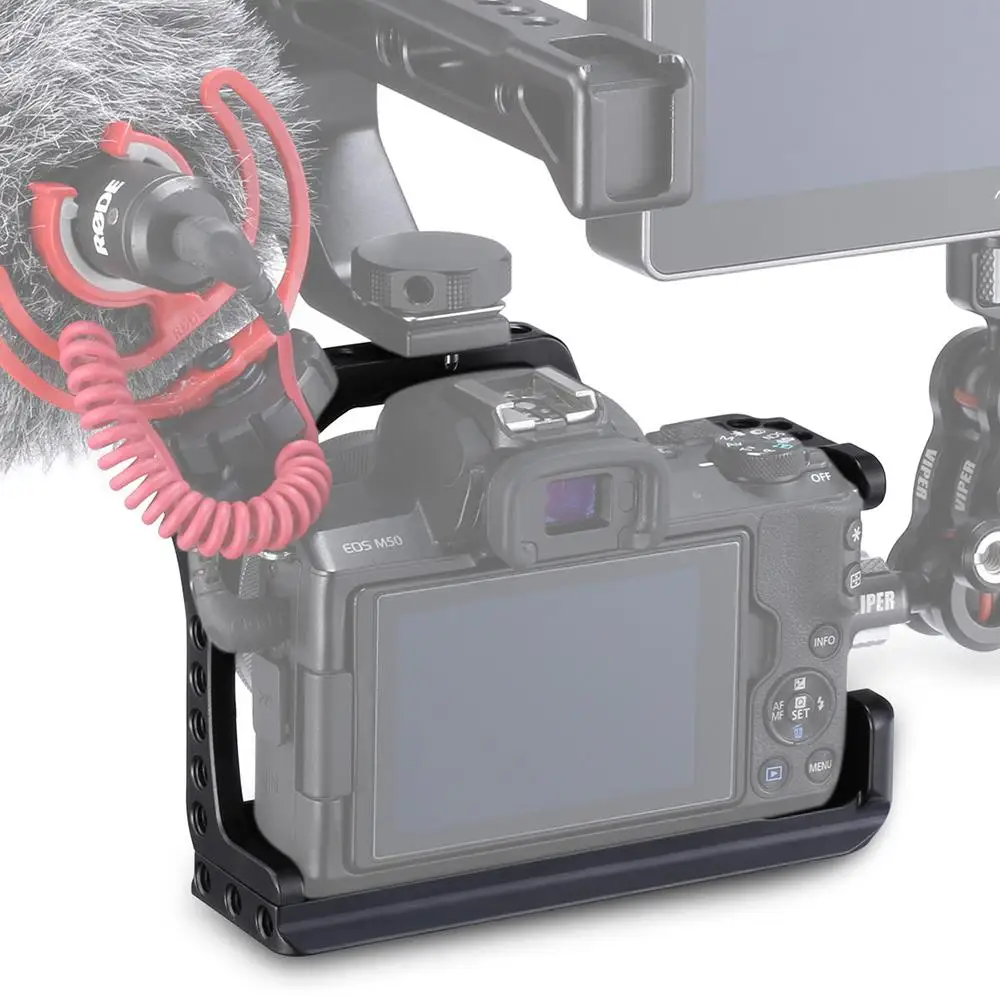 C-M50 UURig профессиональная DSLR камера клетка для Canon M50 M5 Arca быстросъемная клетка для EOS M50 Горячий башмак Arri отверстие 1/" 3/8" r60