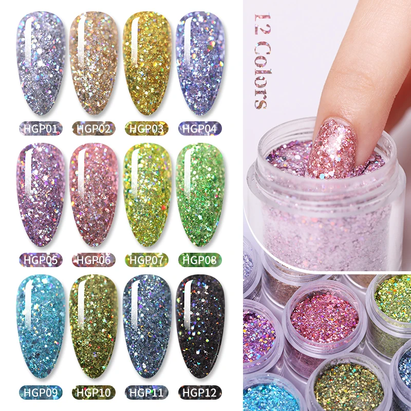 Порошок для ногтей BORN PRETTY голографический пигмент пыль естественная сушка без