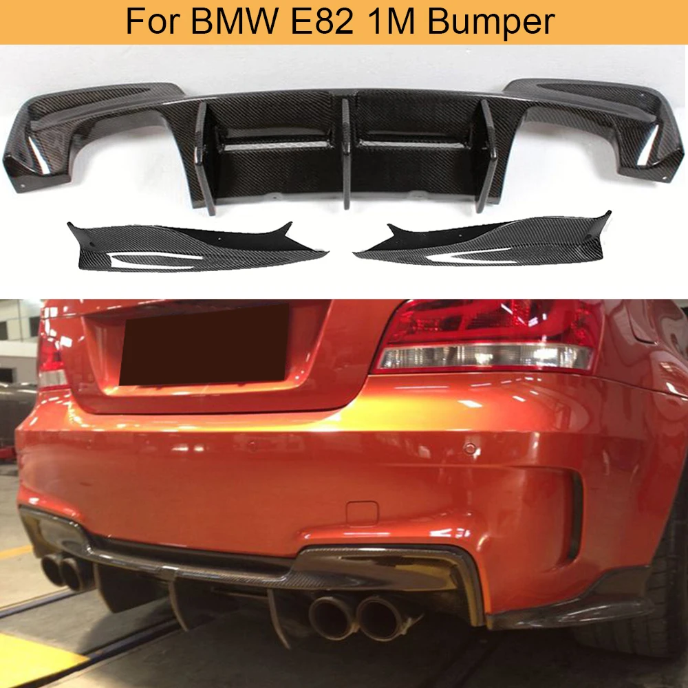 

Рассеиватель заднего бампера из углеродного волокна с разветвителями для BMW 1 серии E82 1M, бампер 2011-2017, рассеиватели заднего диффузора из угл...