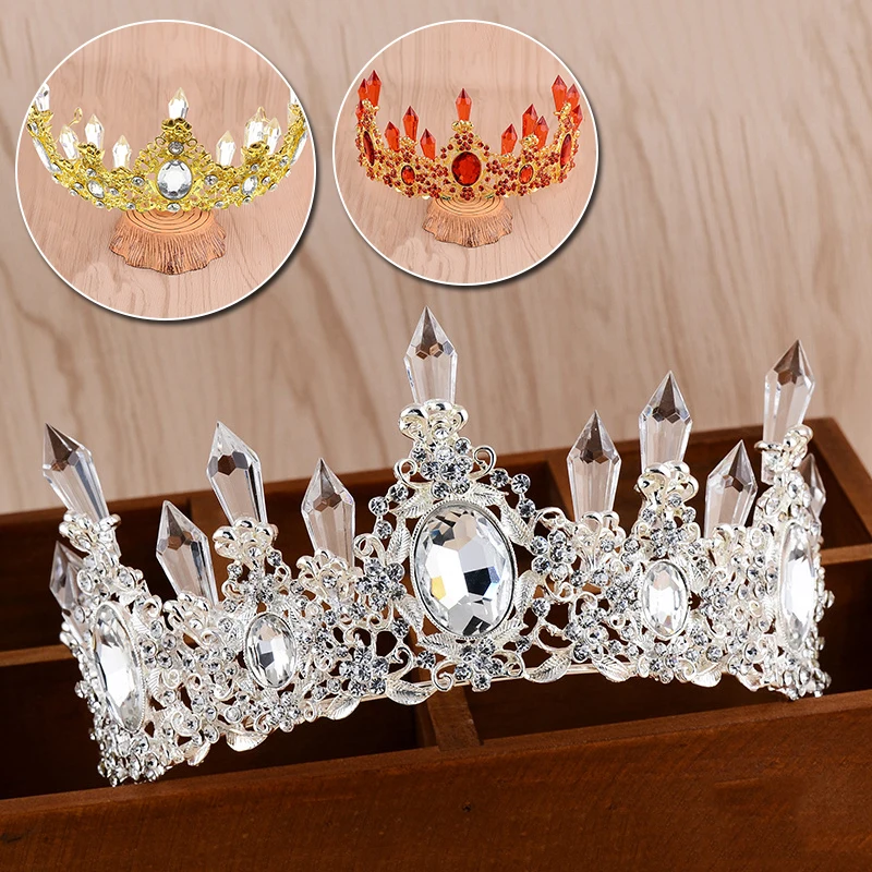 Роскошная свадебная корона с кристаллами свадебный головной убор золотого и