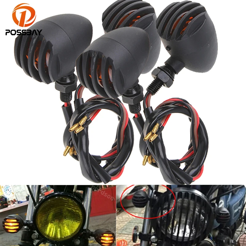 Универсальные мотоциклетные фары POSSBAY 4 шт./лот 12 В передние и задние указатели