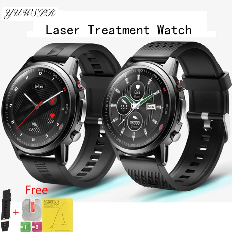 

Smart Watch 650nm Laser Treatment Body Temperature Heart Rate Blood Pressure Blood Oxygen ECG Sports Fitness Tracker Clock F800