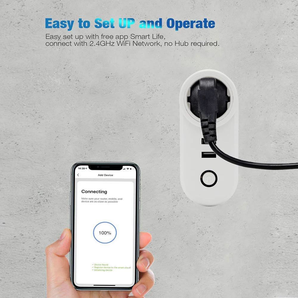 Смарт розетка с USB 220 В Wi Fi|Умные розетки| |