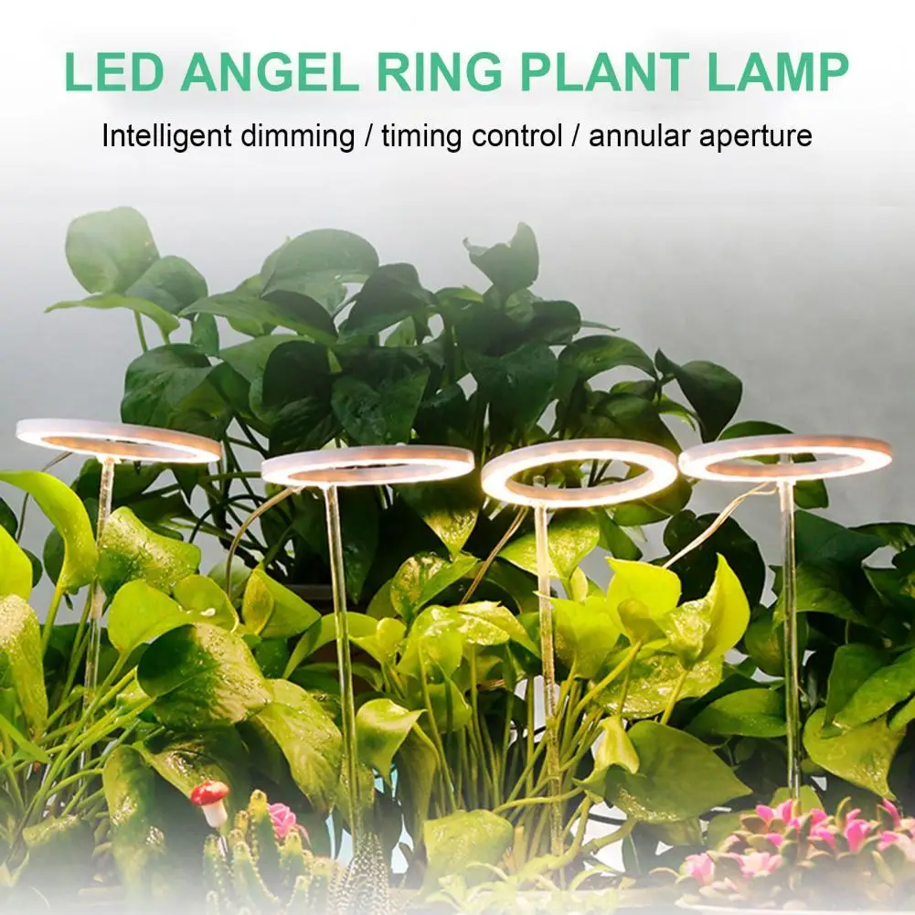 

Grow Light Angel Ring Full Spectrum LED 5V 4.8W Height Adjustable Flower Vegetable Succulents Plant Growth Lamp for Indoor