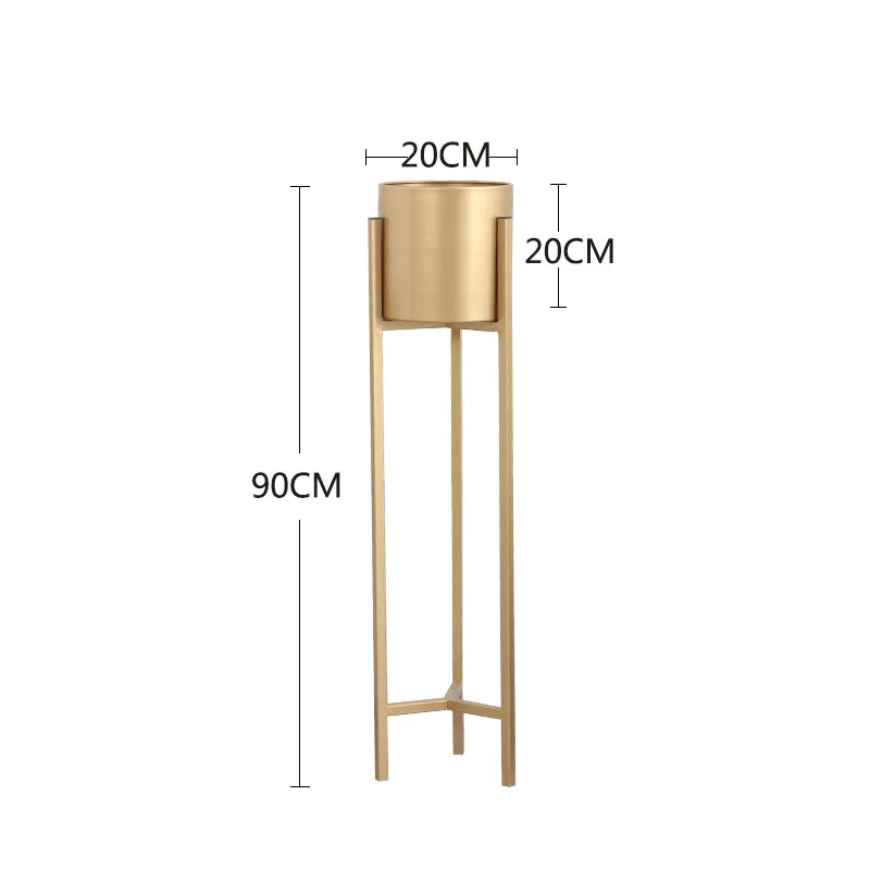 gold L 90x20cm Металлическая подставка для растений в скандинавском стиле для гостиной, для помещений, короткая напольная железная стойка с цветком, металлическая подставка для балкона, металлическая полка - Цвет: gold L 90x20cm