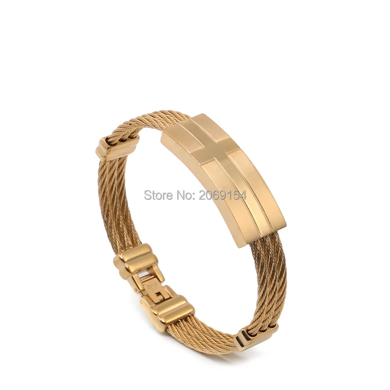 Золотой браслет мужской стальной модные очаровательные ювелирные изделия новый