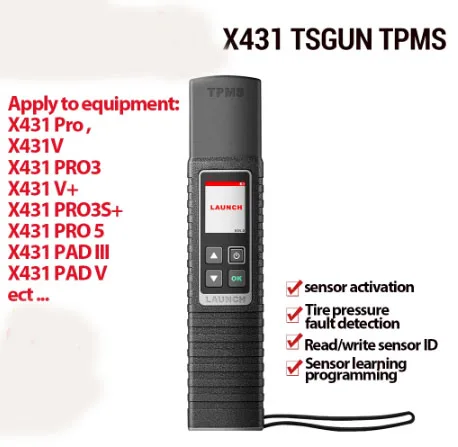 

LAUNCH X431 TSGUN TPMS Diagnostic Tool Activate/Read/Learn/Program Tire pressure sensor work with X431 V/V+/PRO/PRO3/PRO3S/PAD I