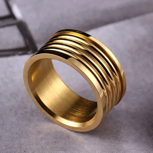 10mm Gold Хит! Мужские кольца на палец, титановое кольцо из нержавеющей стали, Золотое кольцо 8 мм, мужские подарки, свадебные мужские ювелирные изделия - Цвет основного камня: 10mm Gold