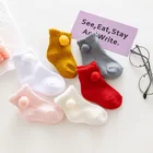 Мягкие хлопковые детские носки с помпоном, однотонные детские носки для маленьких девочек и мальчиков, аксессуары для детской одежды