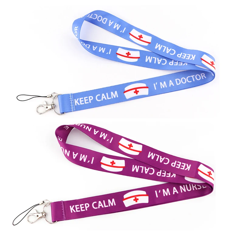 

12 шт./лот E3345 Keep Calm i'm a Nuse Lanyard для шеи ремешок шнурок держатель для карт брелок для ключей аксессуары для доктора медсестры