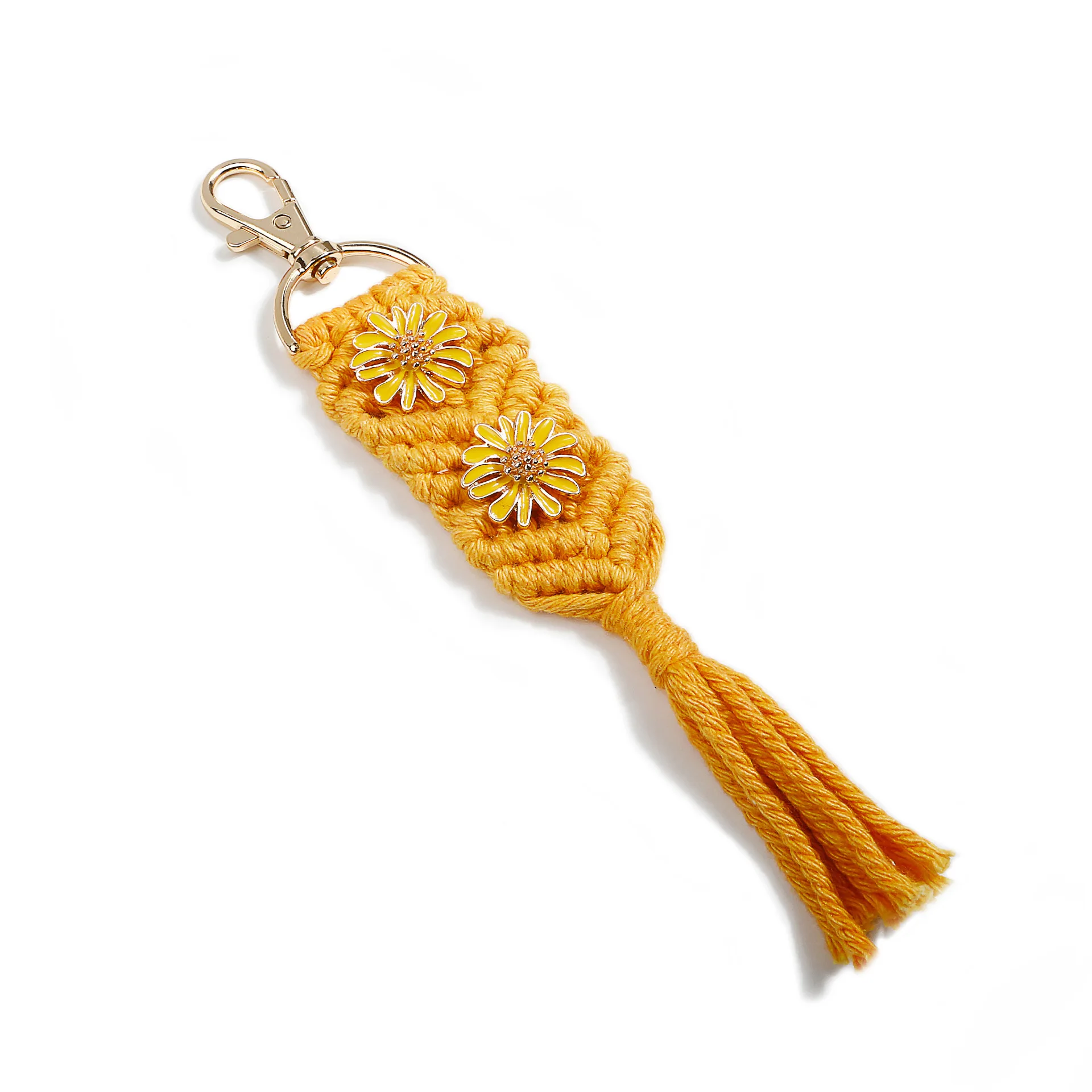 

Rosebud Handmade Fishtail Bag Key Chain Enamelled Daisy Keychains Bohemian Hanging Key Chains Holder's Jewelry Key Rings