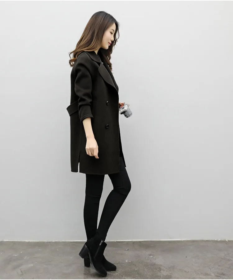 Женское повседневное пальто RICORIT теплое с отложным воротником и длинным рукавом