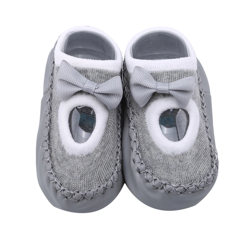 Новые детские носки-тапочки новая весенне-летняя Нескользящая кожаная обувь для