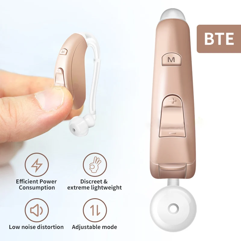 

Invisible Hearing Aid Wireless BTE Sound Amplifier Headphones Aids for The Deafness Elderly Hearing Loss Ear Care Health Support