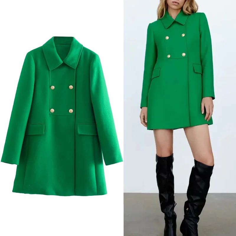 

Пальто женское зеленое длинное, на заказ, в Корейском стиле