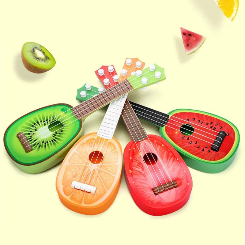 

Children Mini Fruit Can Play Musical Instruments Guitar Baby Kids Novelty Cute Funny Educational Toys