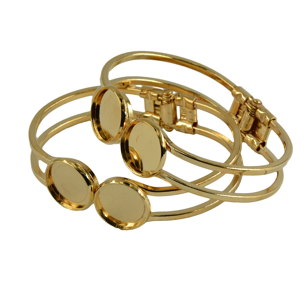 4 шт. круглый кабошон Регулируемый латунный браслет пустая Настройка браслета с 2