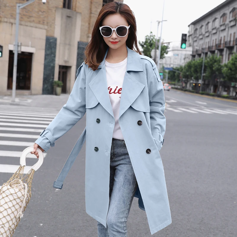 Тренчкот женский длинный цвет хаки двубортный большие размеры 3xl свободный