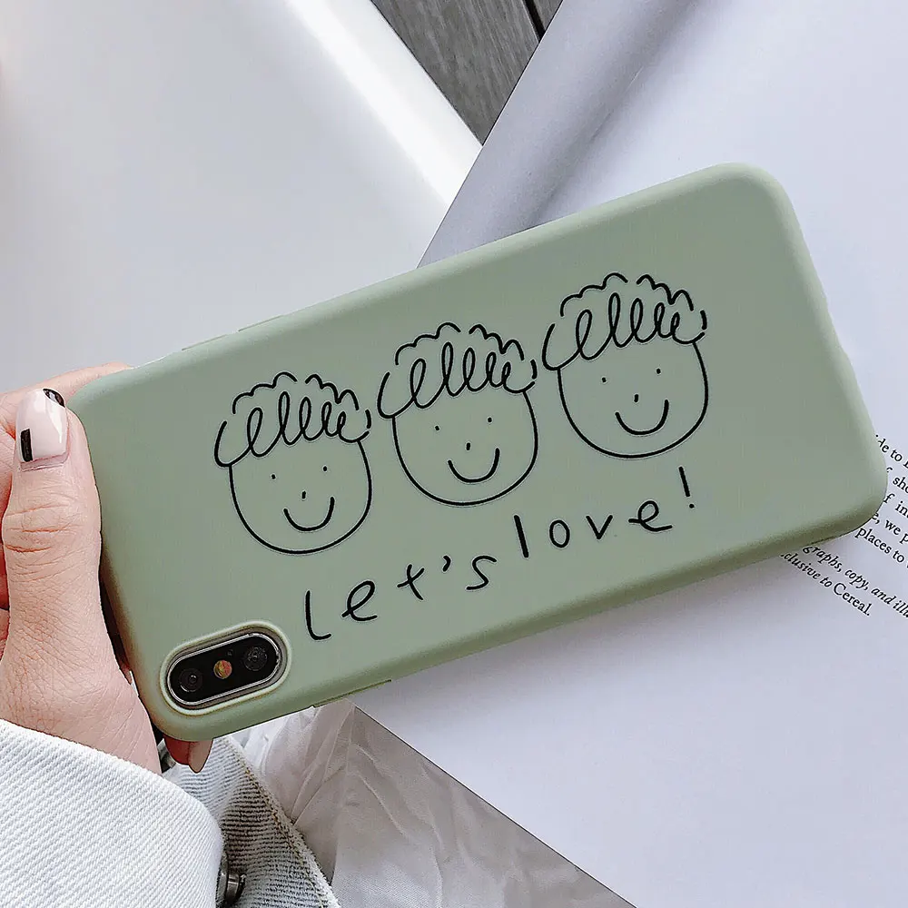 KISSCASE милый мультфильм пара телефон чехол для iPhone XR 7 8 6 6S Plus X XS MAX матовый мягкий