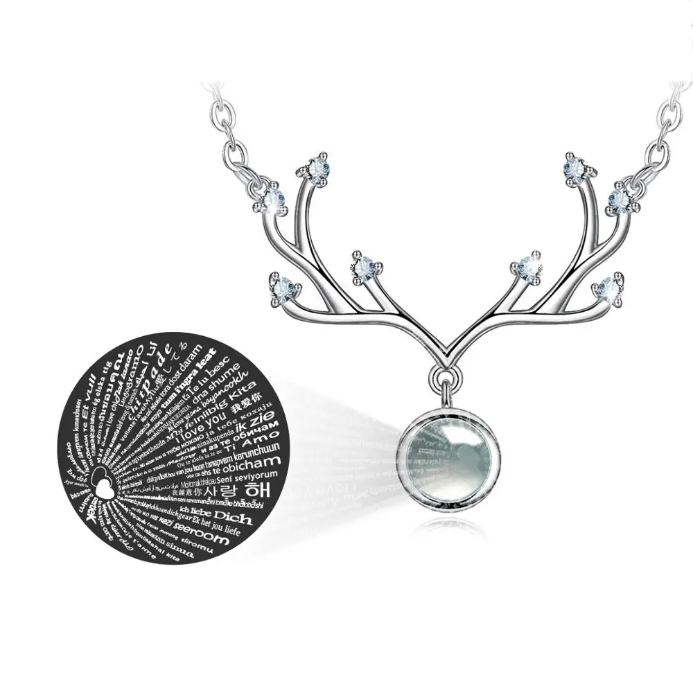 Юдора 925 пробы серебро 100 языков я люблю тебя милый висячее украшение с оленем
