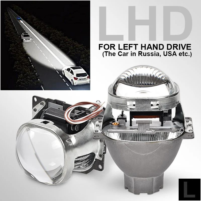 Left Hand Drvier 3,0 дюймов H7 Q5 Bi Xenon HID объектив проектора металлический держатель для H7 комплект ксеноновых ламп Автомобильные фары линзы Стайлинг ремонт аксессуары - Цвет: Left Hand Drvier