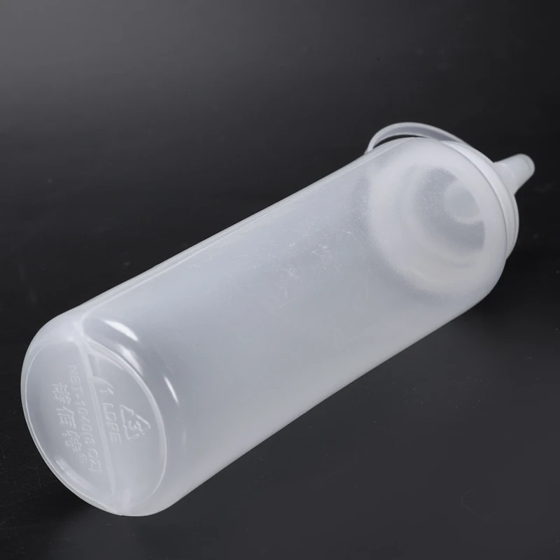 

6X Clear White Plastic Squeeze Sauce Ketchup Cruet Oil Bottles 8oZ