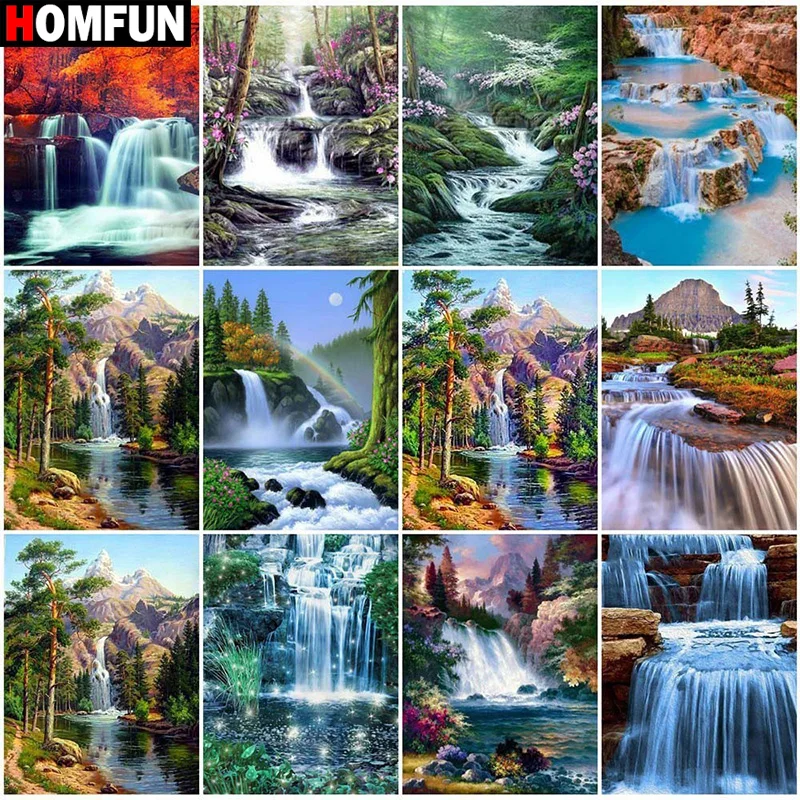 HOMFUN 3D алмазов картина &quotводопад декорации Сделай Сам Полный Стразы сверла
