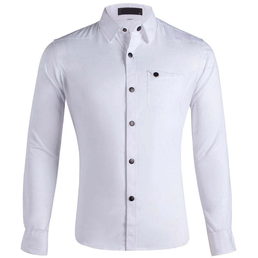 Новинка 2019 модные рубашки мужские Брендовые однотонные повседневные не гладить